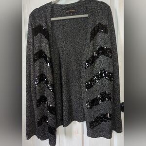 Dana‎ Buchman Black and Gray Women's Sweater/Cardigan 0063